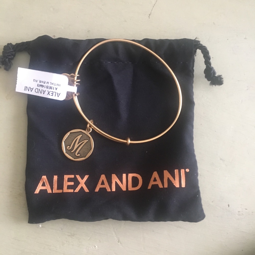 Alex and Ani Initial Charm Bangle “M”